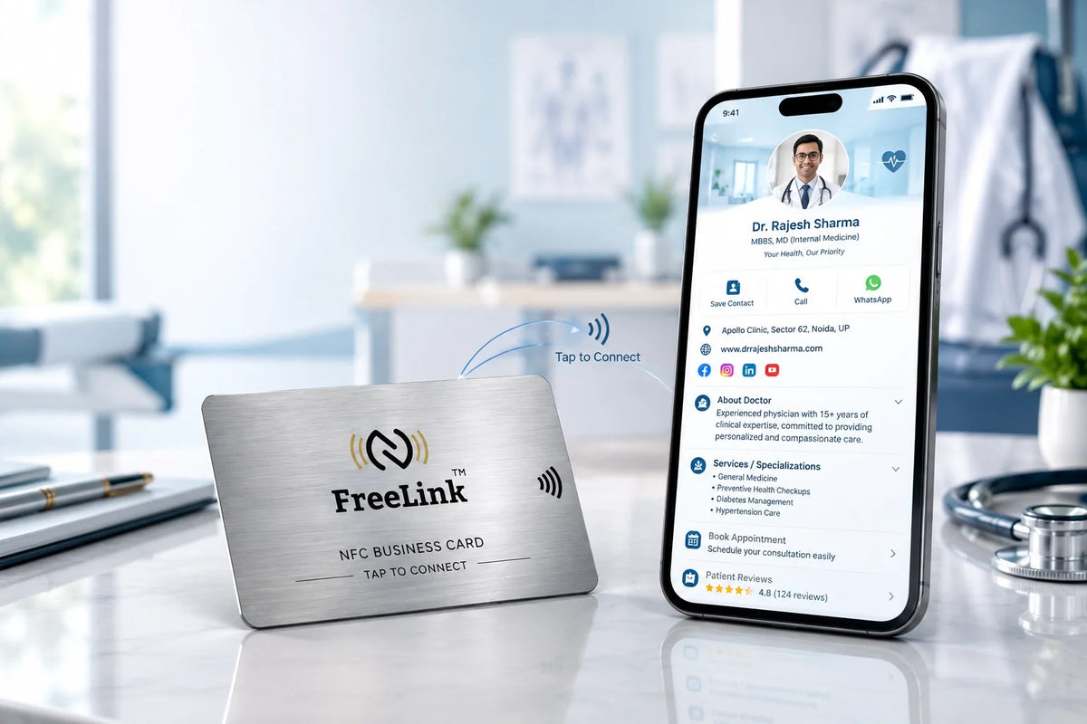 www.freelink.in -  NFC Business Cards for Doctors