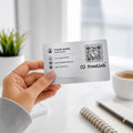FreeLink Silver NFC Metal Business Card with UV Printing & Embossing – Lifetime Free Digital Profile
