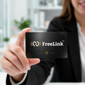 FreeLink Black NFC Metal Business Card with UV Printing-embossing & Lifetime Free Digital Profile
