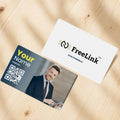 professional smart PVC White base card with colorfull UV print NFC business cards on table top with your poto