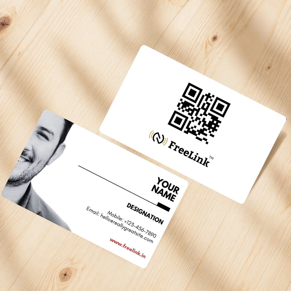 professional smart PVC White base card with colorfull UV print NFC business cards on table top with your poto